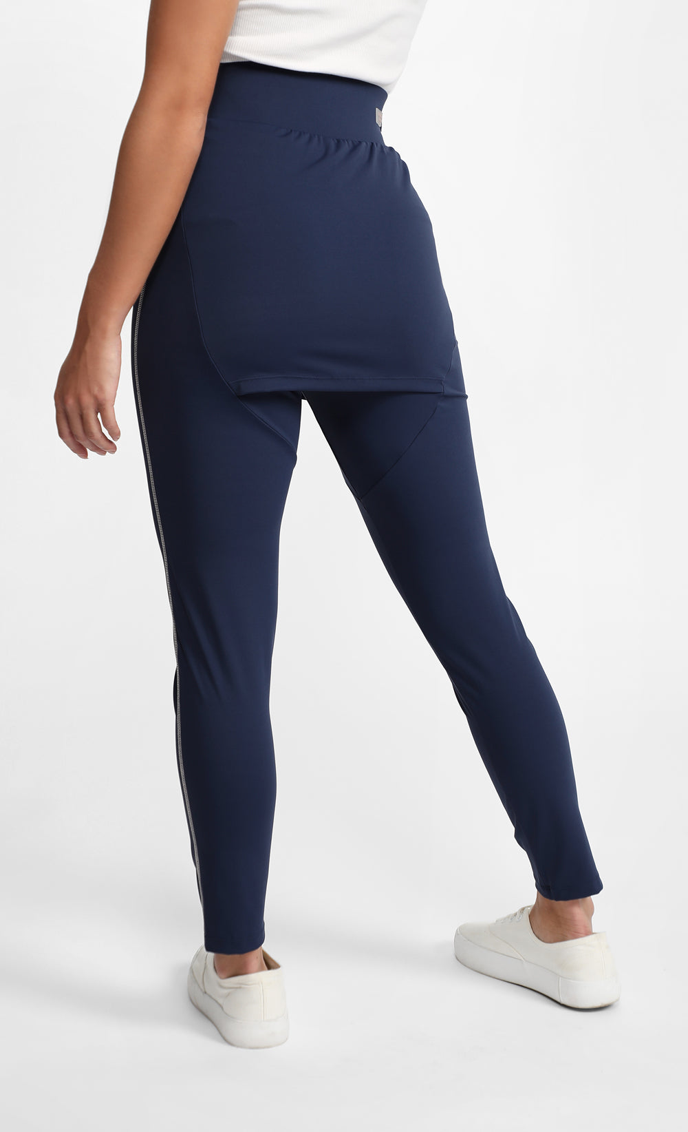 Attached Skirt Swim Leggings in Navy Blue LILIT. Store